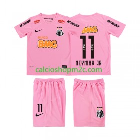 Santos Neymar JR 11 2012 2013 Retro Bambino Maglia Quarta Manica Corta